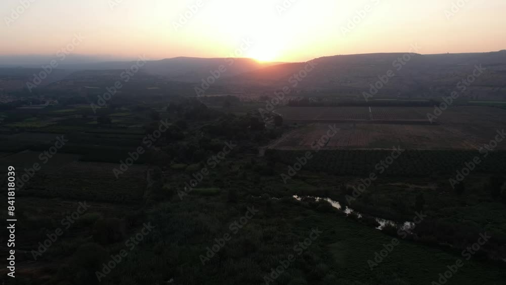 Aerial video over the beautiful landscapes near Israel Sea of Galilee Aerial video over the beautiful landscapes near Israel Sea of Galilee