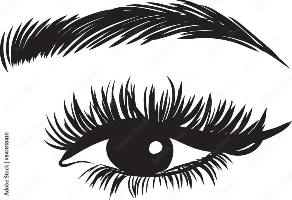Obraz premium black and white silhouette of female eyes