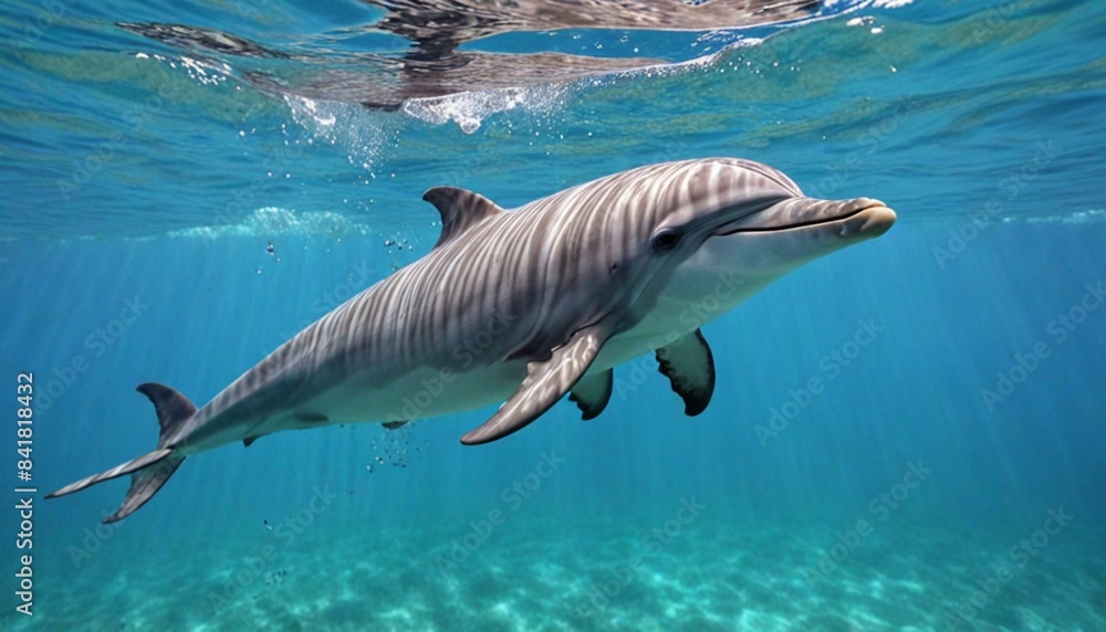 Fototapeta premium 海で泳ぐイルカ