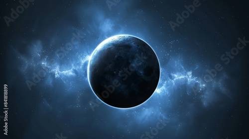 Obraz na płótnie The breathtaking phenomenon of a celestial event, such as a space eclipse, showcasing radiant lights and cosmic energy, exudes the grandeur and enchantment of the universe in a mesmerizing way w salonie