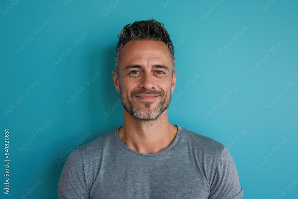 Obraz premium A close up portrait of a young man with a subtle smile