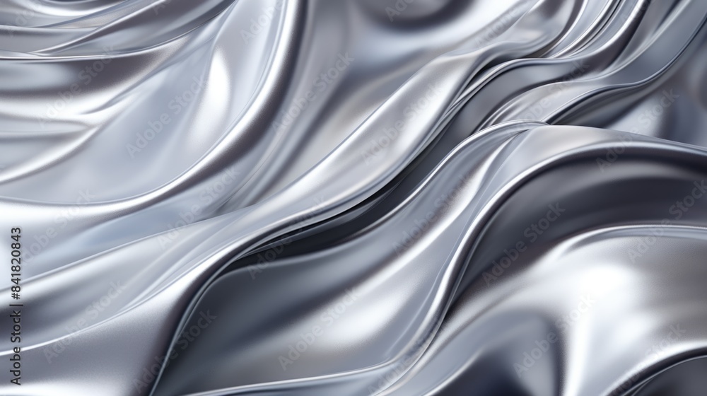 Silver fabric draped in soft waves Silver fabric draped in soft waves
