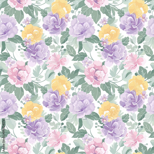 Floral variety color  form natural  seamless fabric pattern.