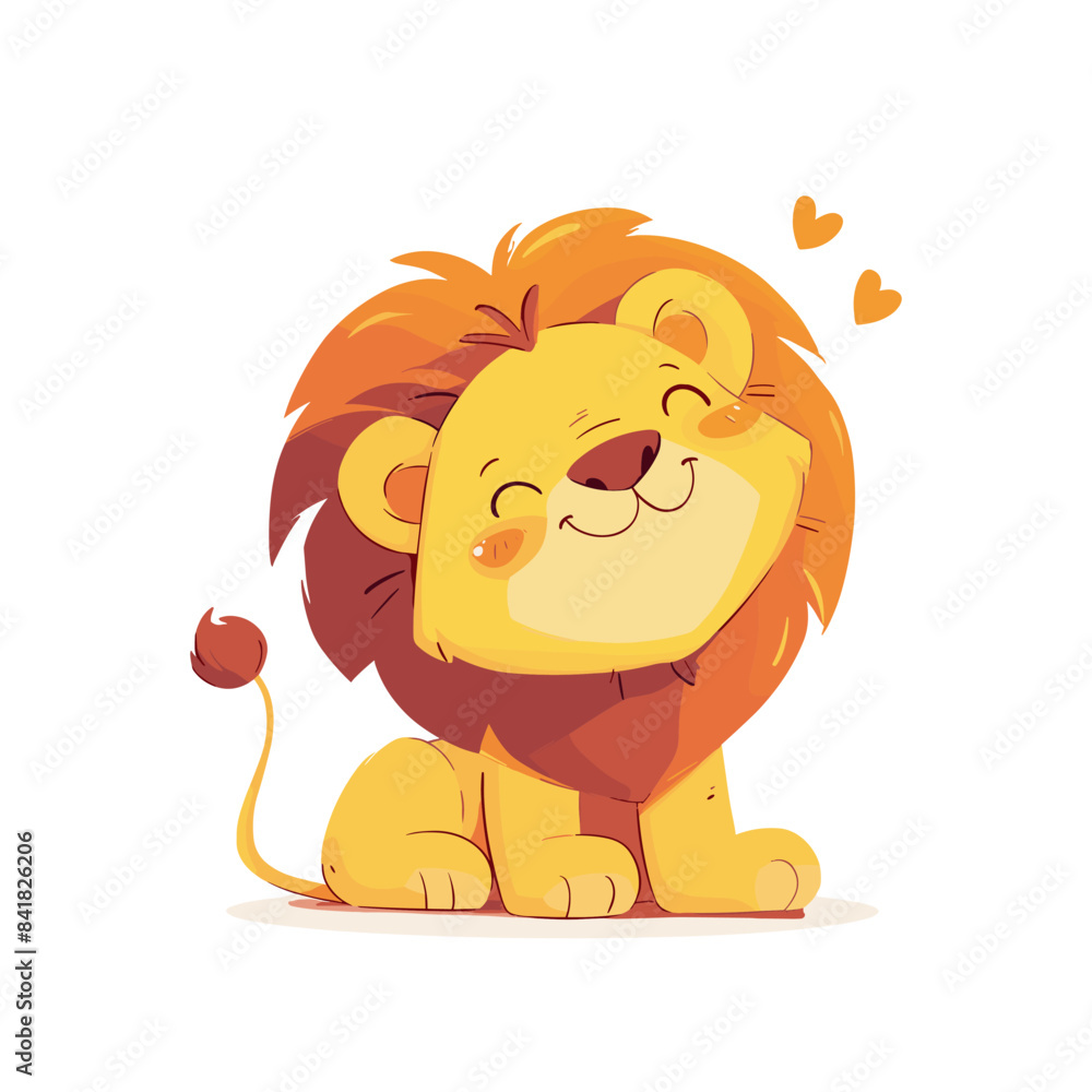 Cute funny lion cartoon character illustration. Isolated vector. Tropical animal, jungle wildlife, safari, nature, kids print element. Adorable baby lion animal mascot Cute funny lion cartoon character illustration. Isolated vector. Tropical animal, jungle wildlife, safari, nature, kids print element. Adorable baby lion animal mascot