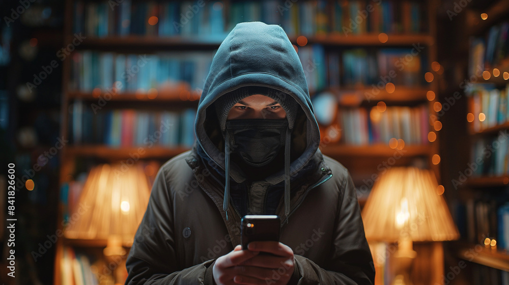 photo of a man use mobile phone with graphic background for Internet and Network security concept, Generative AI photo of a man use mobile phone with graphic background for Internet and Network security concept, Generative AI