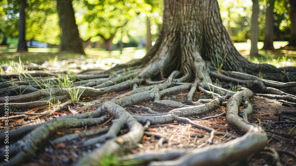 Tree roots lying on the ground Tree roots lying on the ground