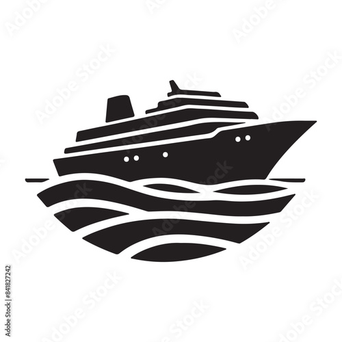 cruise ship vector silhouette design