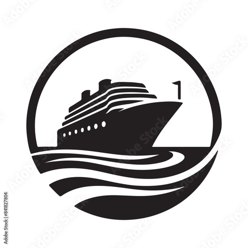 cruise ship vector silhouette design