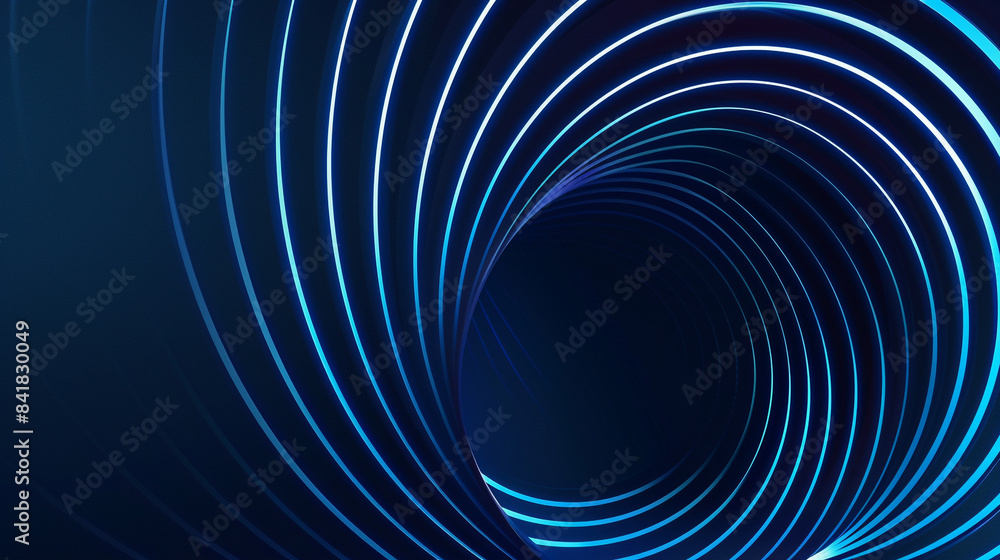 Abstract glowing circle lines on a dark blue background. Geometric stripe line art design. Modern shiny blue lines. Abstract glowing circle lines on a dark blue background. Geometric stripe line art design. Modern shiny blue lines.