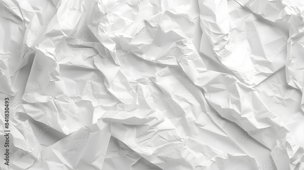Fototapeta premium a close up of a crumpled white paper with the word in the corner. 