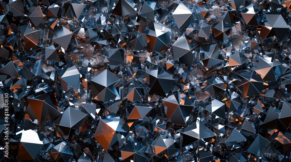 Obraz premium Metallic Pyramids Form Complex Geometric Abstract Background