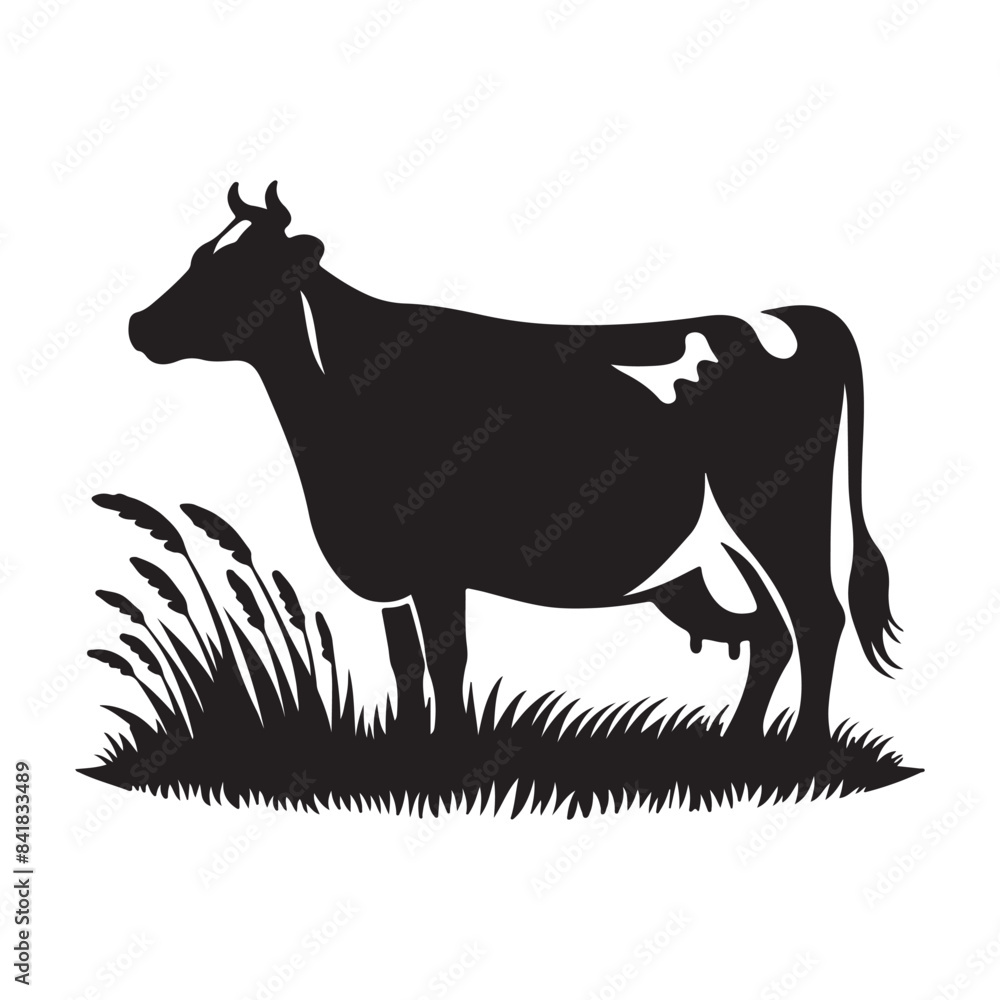 Cow graphic vector , Cow black silhouette isolated on white background. Vector illustration
Cow graphic vector , Cow black silhouette isolated on white background. Vector illustration