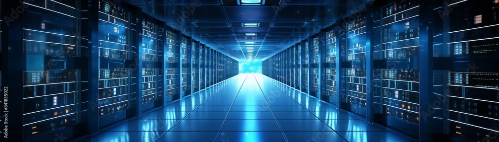 Server room or server computers with servers racks