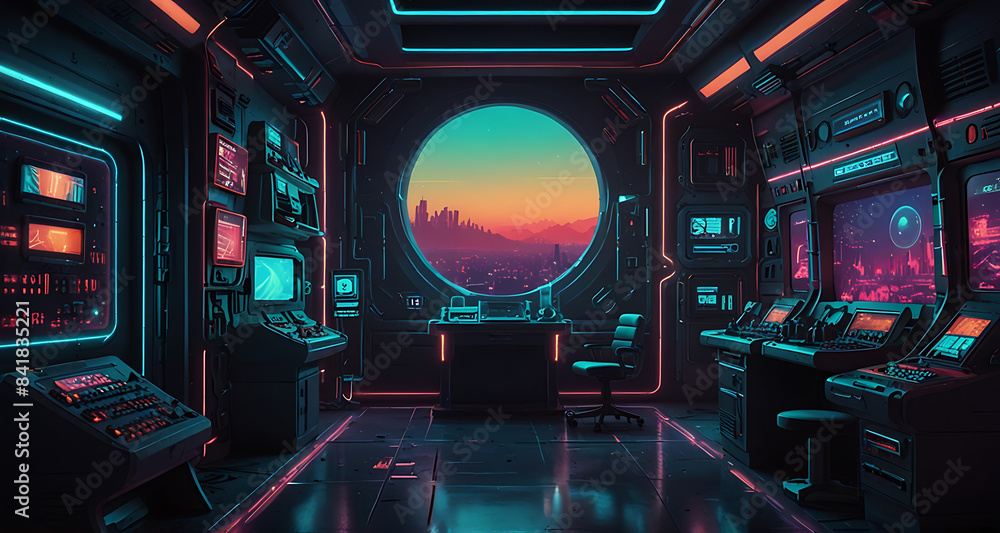 Modern Cybernetic Dystopian Cyberpunk Science Fiction Cityscape Modern Cybernetic Dystopian Cyberpunk Science Fiction Cityscape