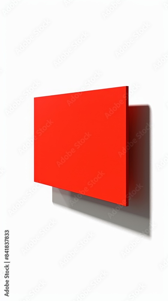 Bold red promotional sign with a 3D effect and black shadow, isolated white background, visually appealing and modern Bold red promotional sign with a 3D effect and black shadow, isolated white background, visually appealing and modern