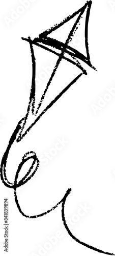 Serf volant Picnic doodle icon. Outdoor vector illustration. Hand drawn line art style. Sketch