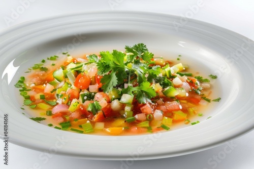 Vibrant Sofrito with Fresh Tomatoes and Onions in White Dish