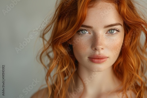 Wallpaper Mural woman with blue eyes looks into the camera with a serious look on her face Torontodigital.ca