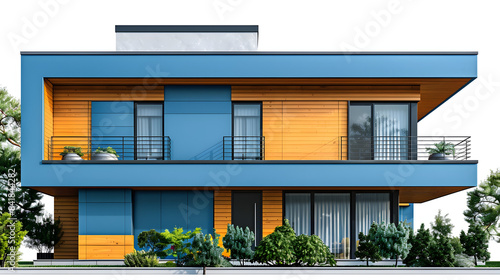 replacing plastic siding on an exterior wall of residence house isolated on white background, pop-art, png