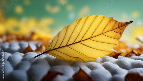 leaf one isolated dry yellow winter background