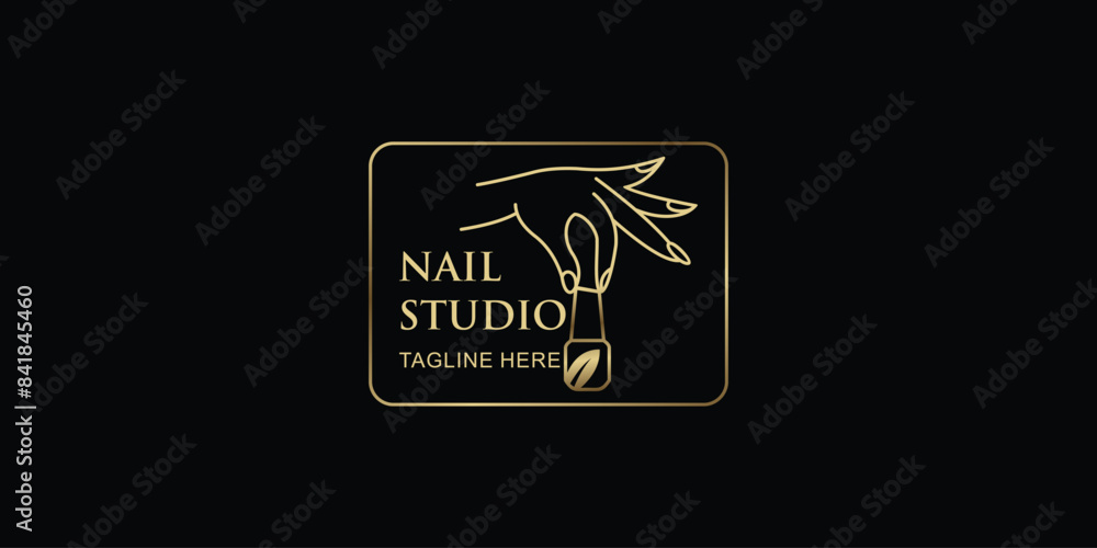 Creative nail polish studio logo design with modern concept, premium vector Creative nail polish studio logo design with modern concept, premium vector