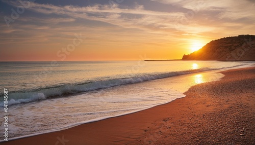 a peaceful sunrise on the beach of the costa azahar photo
