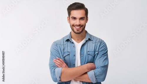 Confident caucasian young man in casual denim clothes © Marko