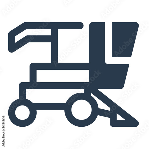 Harvester Technology Advancements Vector Icon Illustration