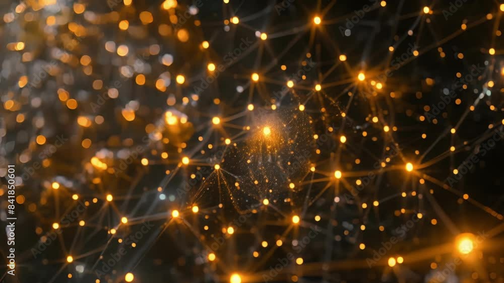 With the press of a button an intricate web of interconnected qubits light up as a quantum computer calculates and processes data at an exponential pace.