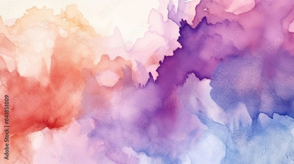 Watercolor Paints Blend Softly with Abstract Background