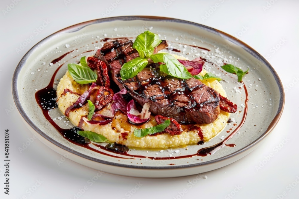 Colorful Balsamic Steak With Radicchio and Polenta Colorful Balsamic Steak With Radicchio and Polenta