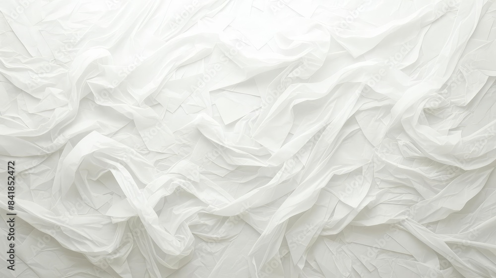 Fototapeta premium White Fabric Flows and Creates an Abstract Background