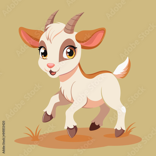 vector illustration of baby goat 