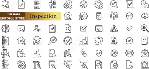 Inspection web icons in line style. 