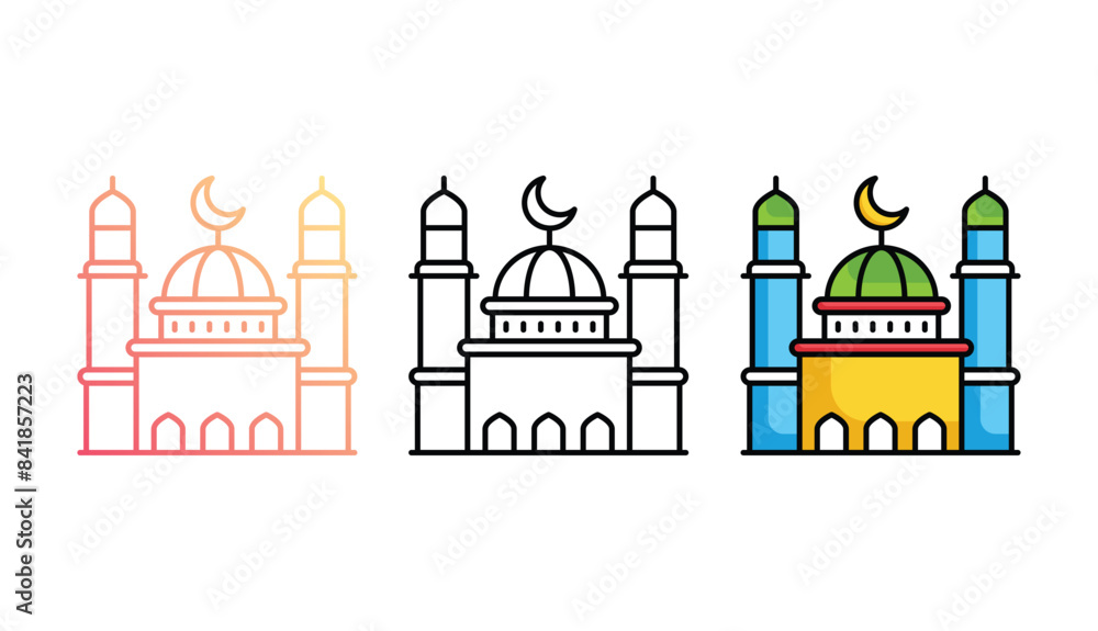 Mosque icon design with white background stock illustration Mosque icon design with white background stock illustration