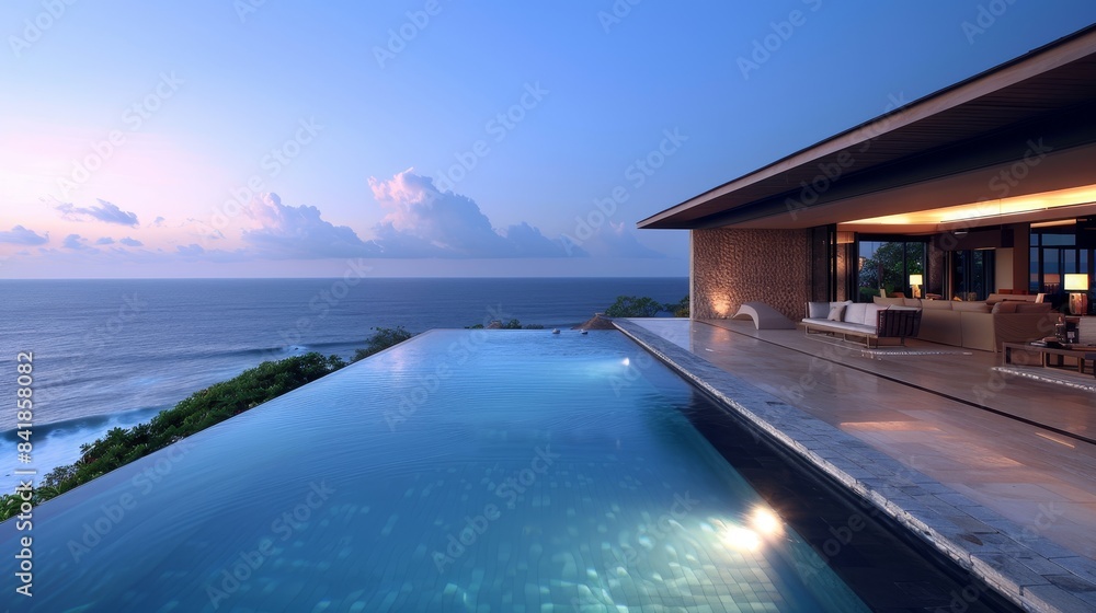 Serene Elegance: Luxury Villa with Infinity Pool Overlooking Bali Ocean