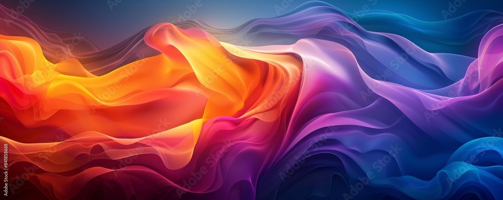 Fototapeta premium Dynamic Abstract Flow with Vivid Color Transitions and Light Effects