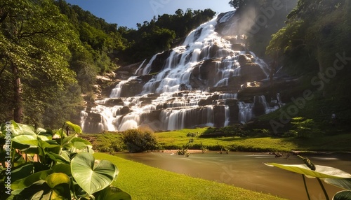wachirathan waterfall in chiang mai thailand photo