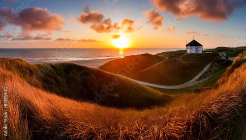 panoramic view of a sunrise on the island of sylt schleswig holstein germany photo