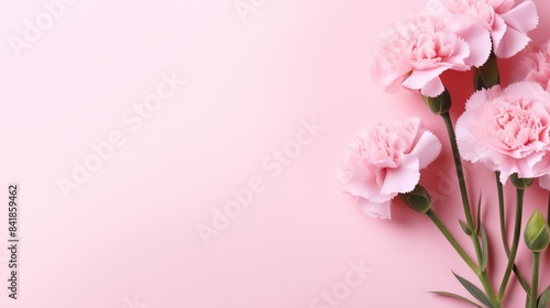 Pink carnation flower isolated on pink background