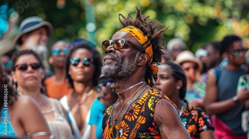 An outdoor Afro-Caribbean music and dance festival, where people of all backgrounds come together to celebrate and enjoy the culture.
