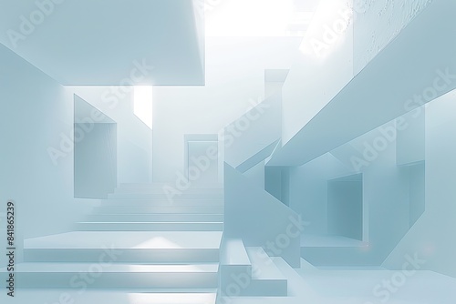 Bright minimalistic architectural background banner featuring seamless indoor-outdoor transitions