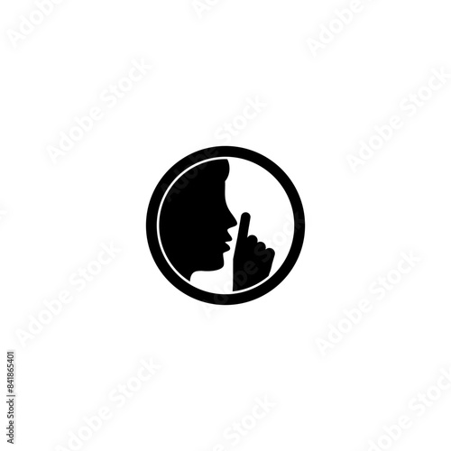 Head symbol quiet icon isolated on white background