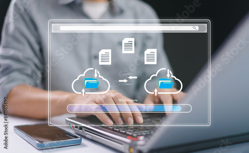 Fotografía Cloud backup data download management, Exchange file copy, DMS loading