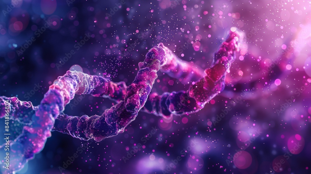 Abstract DNA strand in Royal Purple and Ice Flow colors, minimal design with negative space, following rule of thirds composition. Abstract DNA strand in Royal Purple and Ice Flow colors, minimal design with negative space, following rule of thirds composition.