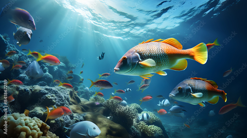 Naklejka premium fish in the sea