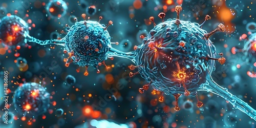 Harnessing the Body's Immune System for Fighting Diseases Understanding Immunotherapy. Concept Medical Benefits of Immunotherapy, How Immunotherapy Works, Types of Immunotherapy photo