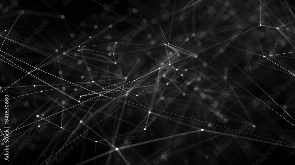 Black background with abstract network lines Black background with abstract network lines