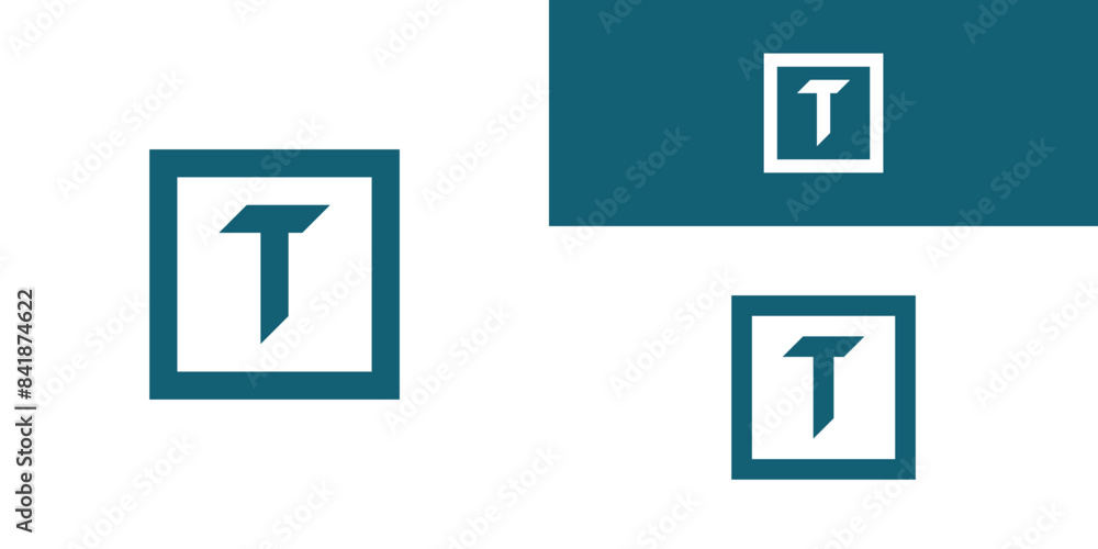 Square shape style letter T logo design. Premium Vector Square shape style letter T logo design. Premium Vector