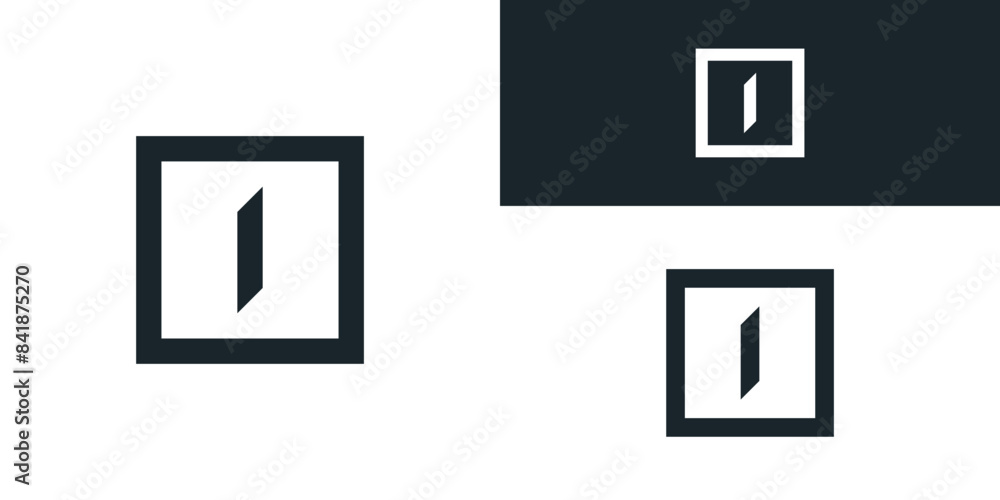 Square shape style letter I logo design. Premium Vector Square shape style letter I logo design. Premium Vector